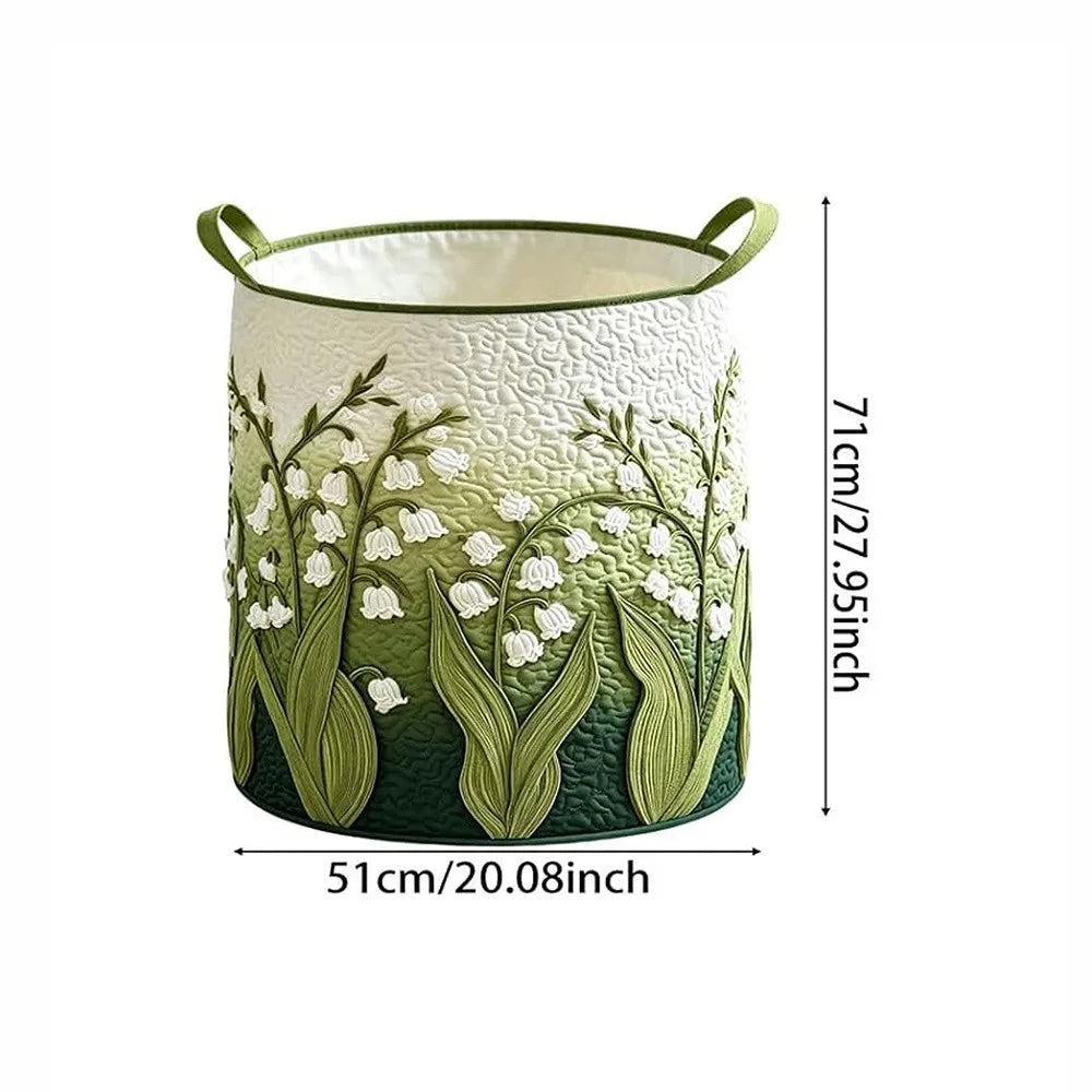Boho Quilted Laundry Basket with Handles – Large Floral Hamper Laundry Hamper Basket Richie's
