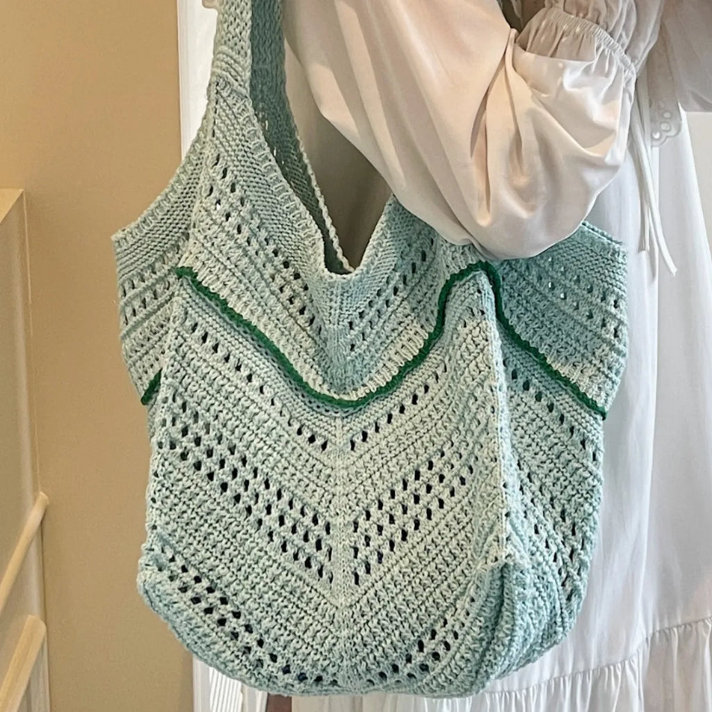 Crochet Tote Bag – Hollow Knit Women's Shoulder Handbag Crochet Tote Bag Richie's