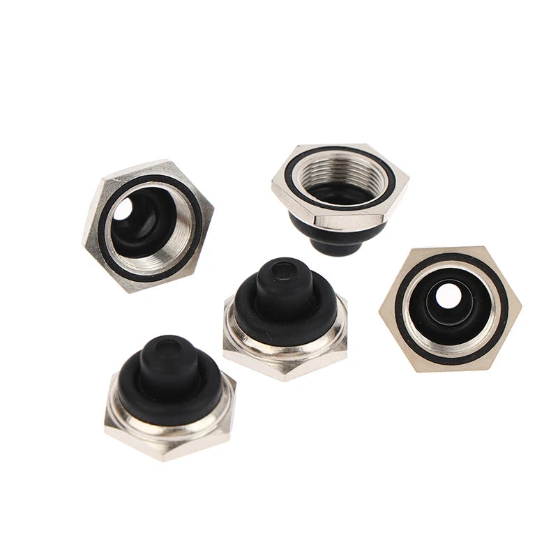 5Pcs M12 Toggle Switch Waterproof Cap Hex Metal Edge Switch Waterproof Cap Richie's Sliver Other