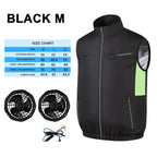APWIKOGER Cooling Fan Vest – USB Wearable Vest for Summer Outdoor Cooling Fan Vest Richie's Black M with fan
