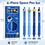 4-Pack Space Astronaut Topper Retractable Gel Pens 0.5mm Black Ink Retractable Gel Pens Richie's