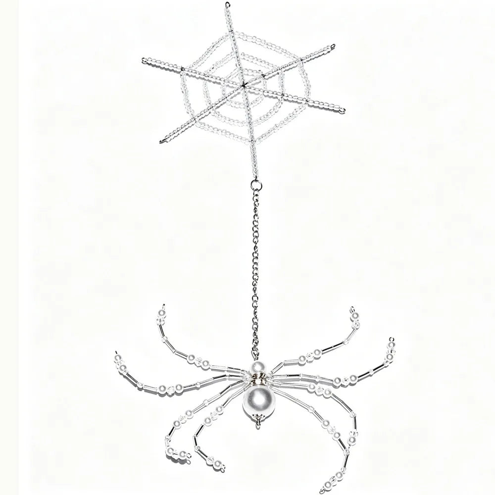 Beaded Spider Hanging Ornament – Crystal Faceted Halloween Décor Halloween Hanging Ornament Richie's Style13