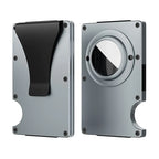Zeeker Men's Metal Wallet | AirTag Bracket & RFID Blocking Metal Card Wallet Richie's grey Air tag 1