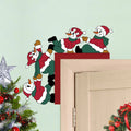 Christmas Snowman Wooden Door Corner Stickers – Burgundy Christmas Wall Stickers Richie's Burgundy