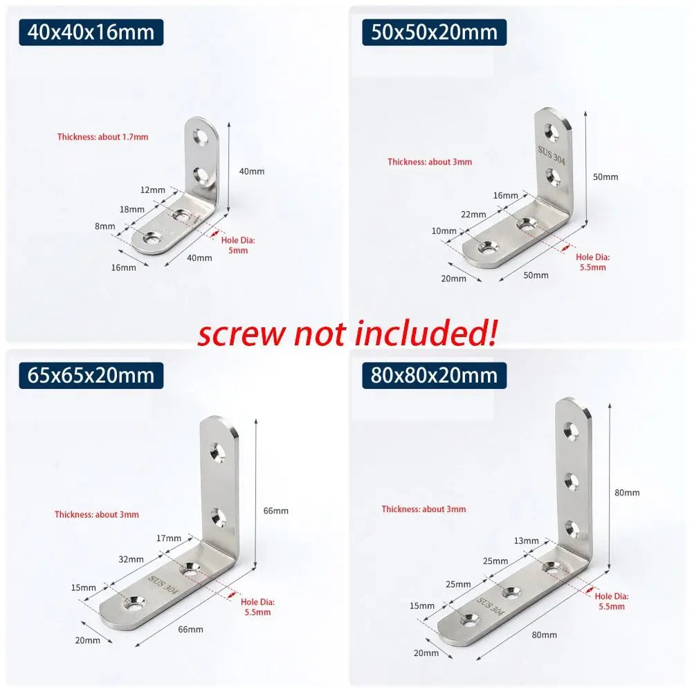 SUS304 Stainless Steel 90° Corner Bracket – Cabinet Furniture Brace Corner Bracket Richie's