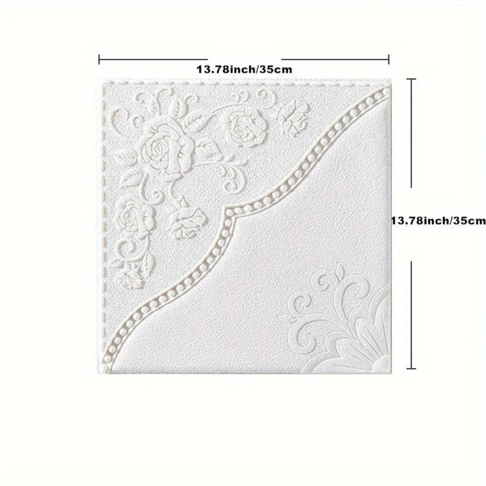 4-Pack 3D Peel & Stick Wall Panels – XPE Foam Home Décor Tiles 3D Wall Panels Richie's White