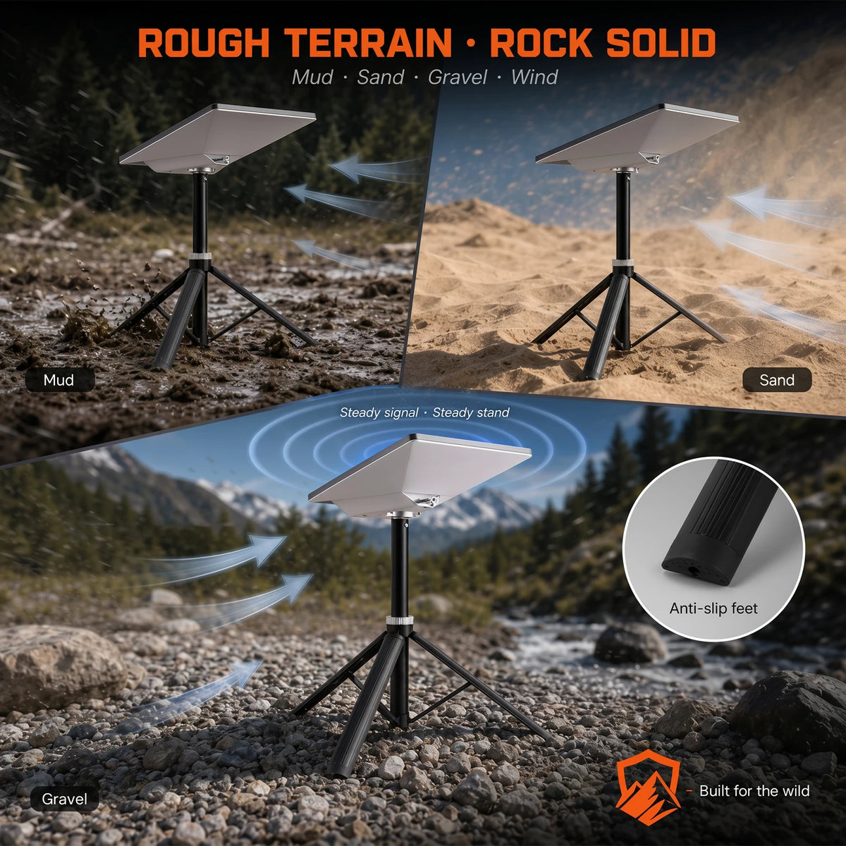 Starlink Mini Tripod Mount – Foldable Aluminum Bracket for Camping Satellite Dish Mount Richie's