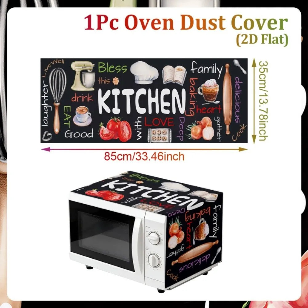 Floral Microwave Cover Waterproof Dust Protector Mat | Polyester Appliance Dust Cover Richie's G