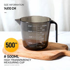 Transparent Measuring Cup with Scale, Pour Spout & Handle Measuring Cup Richie's 500ml