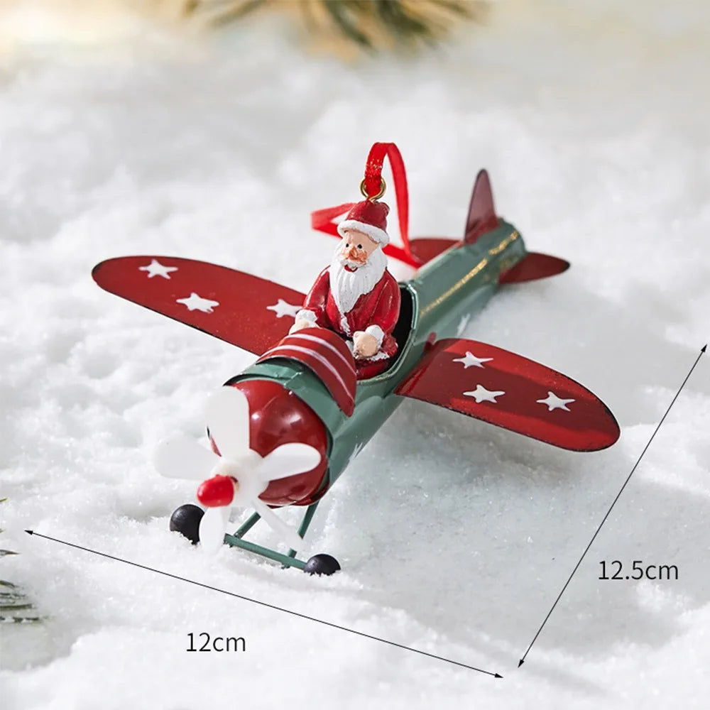 Santa Claus Airplane & Mailbox Christmas Hanging Ornament Christmas Ornament Richie's 1