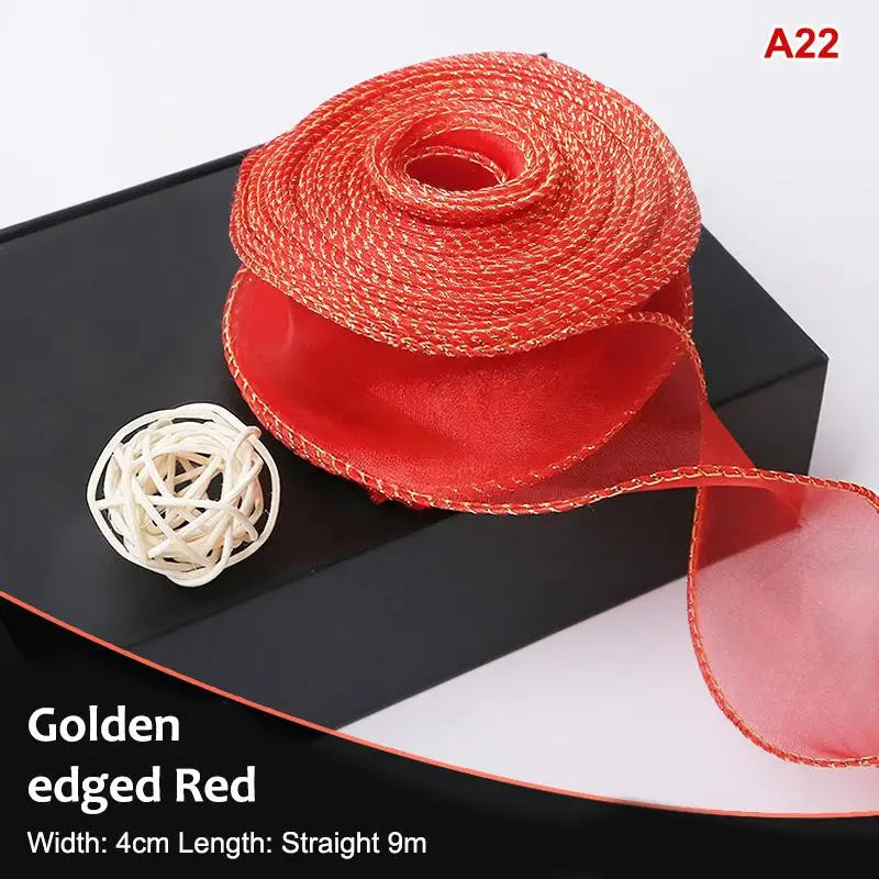 10 Yards Organza Wavy Edge Ribbon 4cm – Bouquet & Gift Wrap Craft Ribbon Richie's A22 10yard