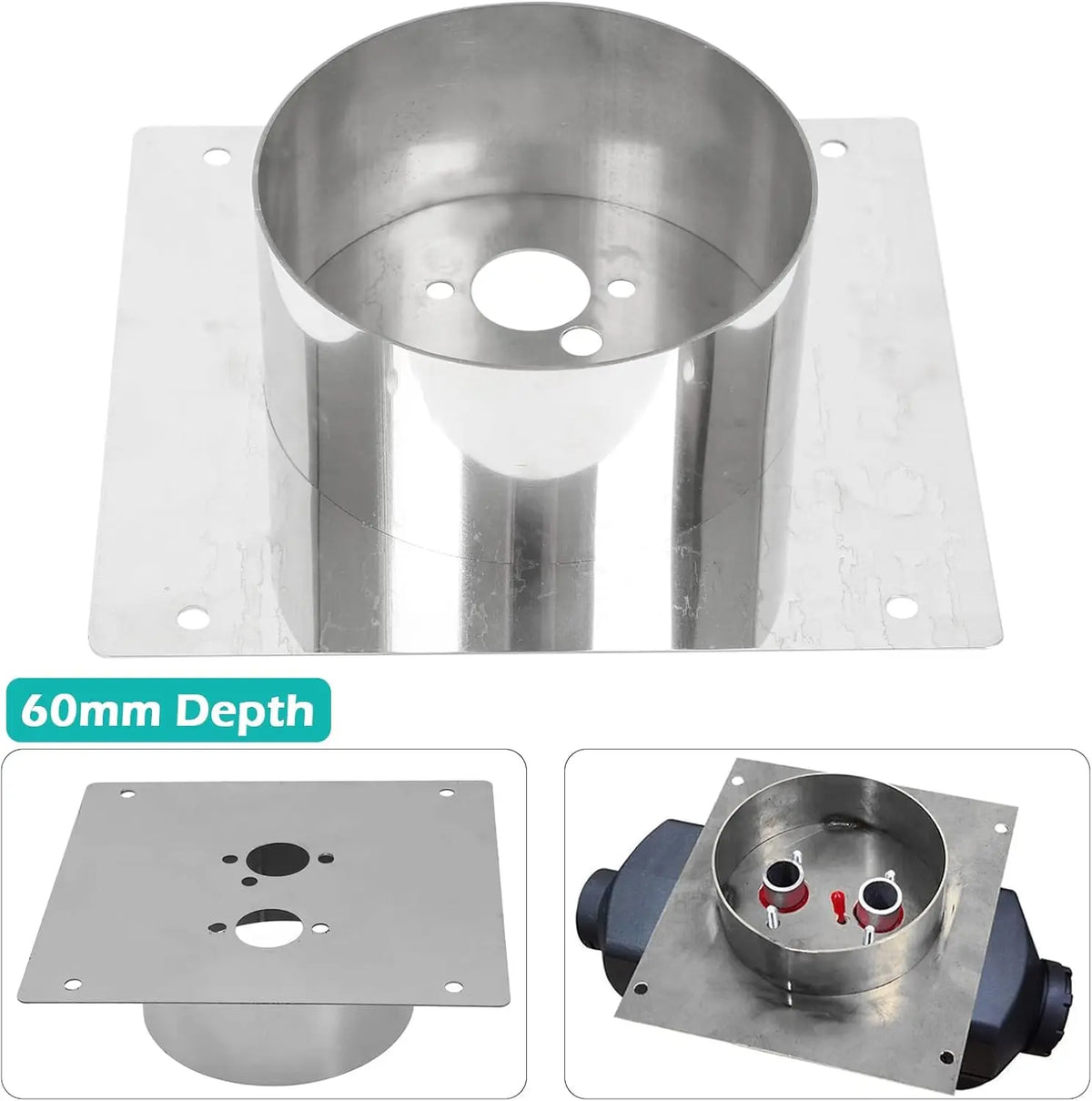 Diesel Heater Turret Mount Plate – 60mm Stainless Steel Bracket Heater Mount Bracket Richie's
