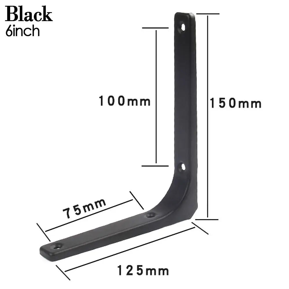 Steel Triangle Wall Bracket Heavy Duty Shelf Support 4–10 Inch Shelf Bracket Richie's Black-6inch