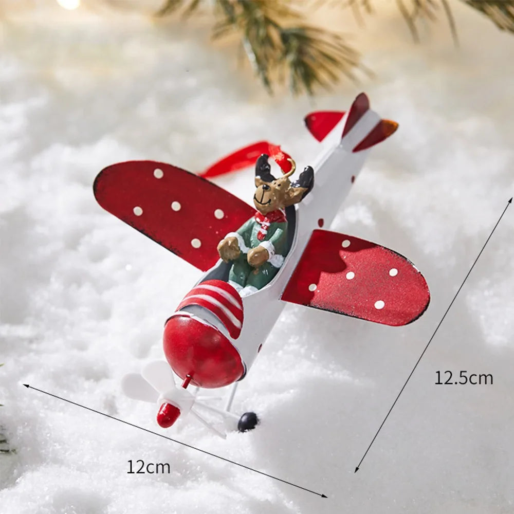 Santa Claus Airplane & Mailbox Christmas Hanging Ornament Christmas Ornament Richie's 2