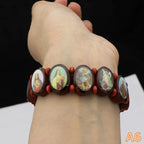 Wood Prayer Bead Bracelet – Religious Icon Drip Oil Finish Prayer Bead Bracelet Richie's A6