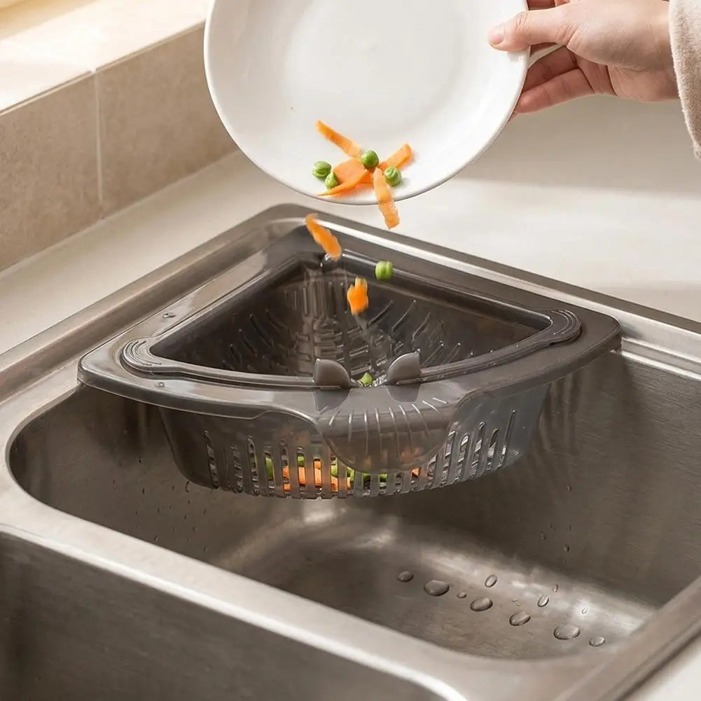 Magnetic Triangular Sink Strainer Basket | Corner Drain Rack Sink Strainer Basket Richie's