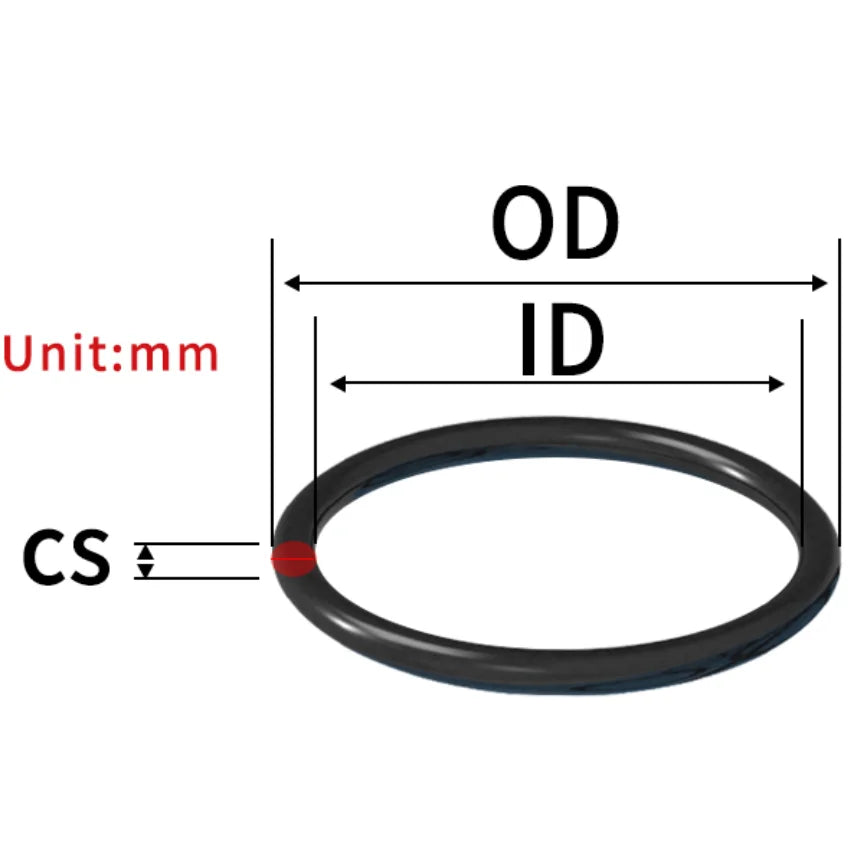 Nitrile Rubber O-Ring Gasket Set – 0.3–0.8mm, OD 1.3–81mm Rubber O-Ring Gasket Richie's OD30.6xCS0.8-10pcs Sketch Map