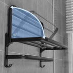 Foldable Aluminum Towel Rack Wall Mount Matte Black Rustproof Wall Towel Rack Richie's
