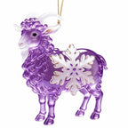 Acrylic Goat Christmas Ornament with Gold Cord & Snowflake Christmas Ornament Richie's Purple