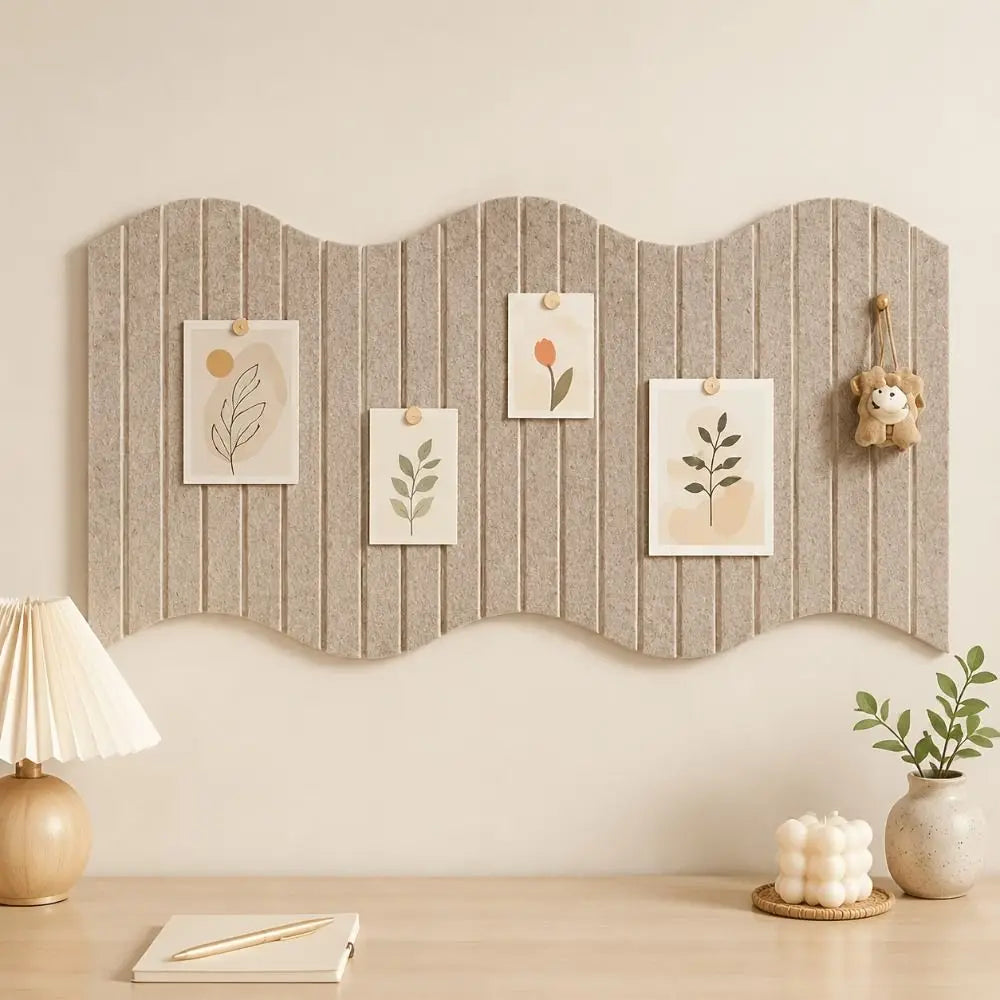 Wave Edge Felt Wall Panel – Ribbed Pin Board Display Board Felt Wall Panel Richie's