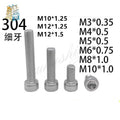 M6–M12 A2-70 304 Stainless Steel Fine Thread Hex Socket Cap Screws Hex Socket Cap Screws Richie's 1pc M12x1.5x35mm