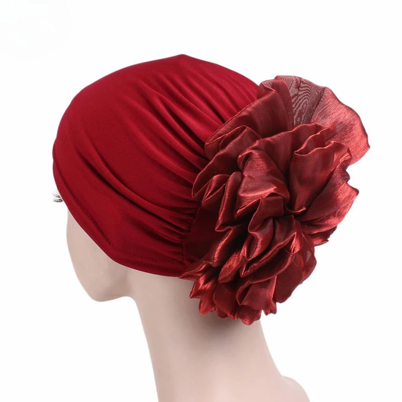 Women's Ruffle Flower Turban Hat – Headscarf & Sleep Cap Women's Turban Hat Richie's