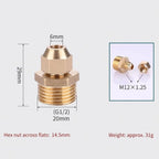 Brass Flare Adapter Hexagon Male Thread 1/4" 3/8" 1/2" Connector Brass Pipe Fitting Richie's Pipe 6mm x 1-2-