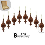 8pcs Velvet Gift Box Christmas Tree Ornaments – Flocked Pendants Christmas Tree Ornaments Richie's