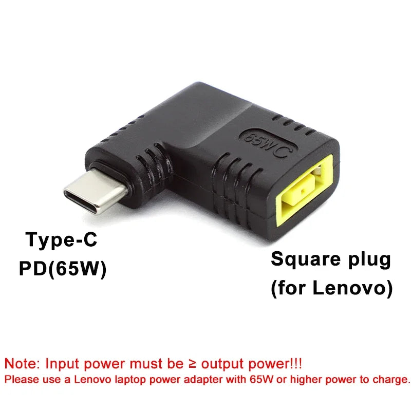 65W USB-C PD Adapter – DC Square Plug to Type-C Converter Laptop Charging Adapter Richie's black No plug