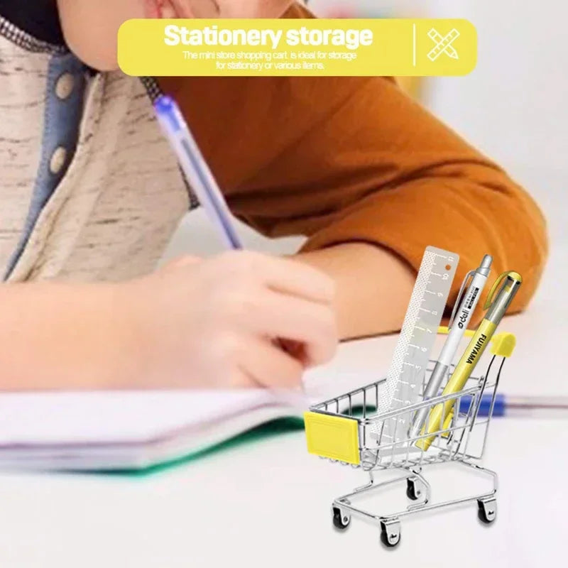 Mini Iron Shopping Cart Toy, Craft Display & Storage Holder Mini Toy Cart Richie's