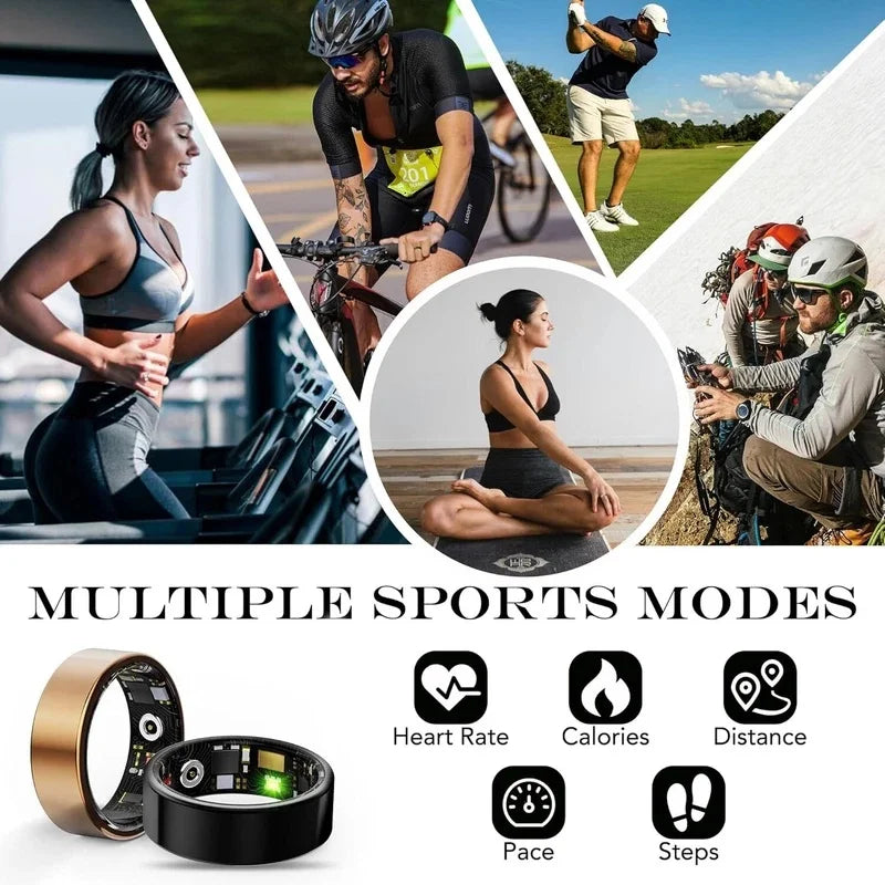 Smart Ring Heart Rate Sleep Tracker IP68 Waterproof Steel Band Smart Ring Tracker Richie's