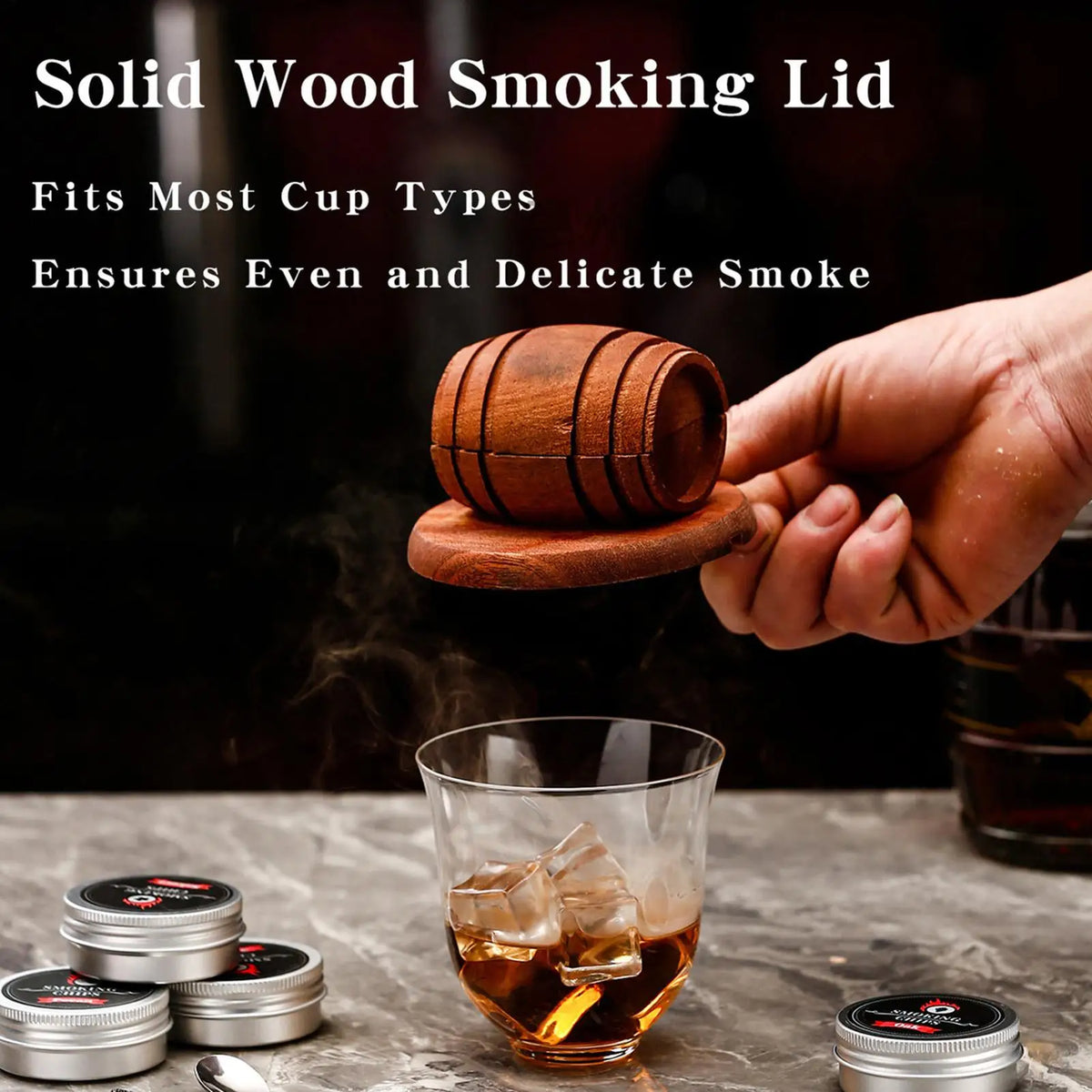 Wooden Whiskey Smoker Infuser – Cocktail Bar Tool Gift Cocktail Smoker Kit Richie's