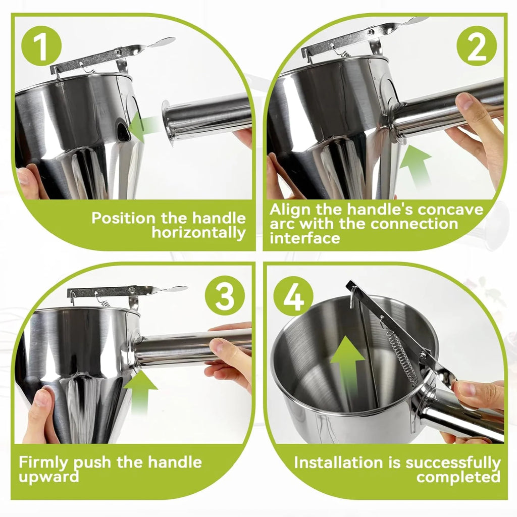 40oz Stainless Steel Pancake Batter Dispenser – Stand & 4 Nozzles Batter Dispenser Richie's