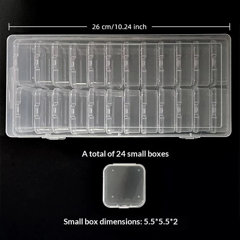 Nail Art Jewelry Rhinestone Storage Box – Multi-Compartment Jewelry Storage Box Richie's 24Pcs