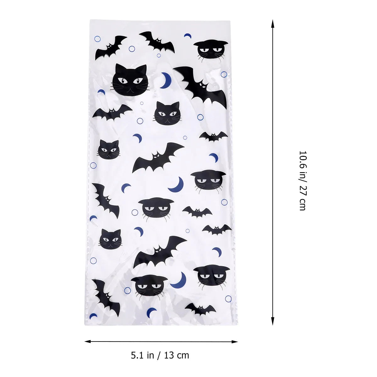 100Pcs Halloween PVC Candy Bags – Trick or Treat Black Bat Pouches Halloween Party Bags Richie's