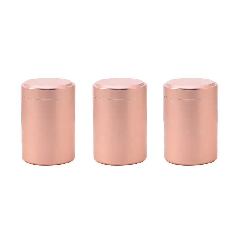 Mini Metal Tea Tin Cans – Portable Travel Storage Containers Tea Storage Tin Richie's 3Pcs Rose Gold