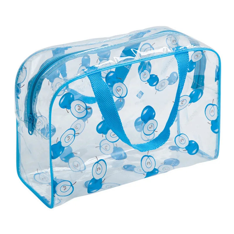 Mesh Shower Bag Portable Travel Toiletry & Makeup Pouch Toiletry Bag Richie's blue 25x17x9cm