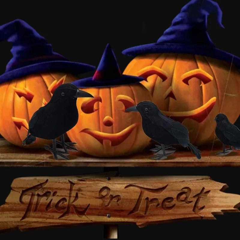 Realistic Black Raven Set – Halloween Decor Props Halloween Decor Prop Richie's
