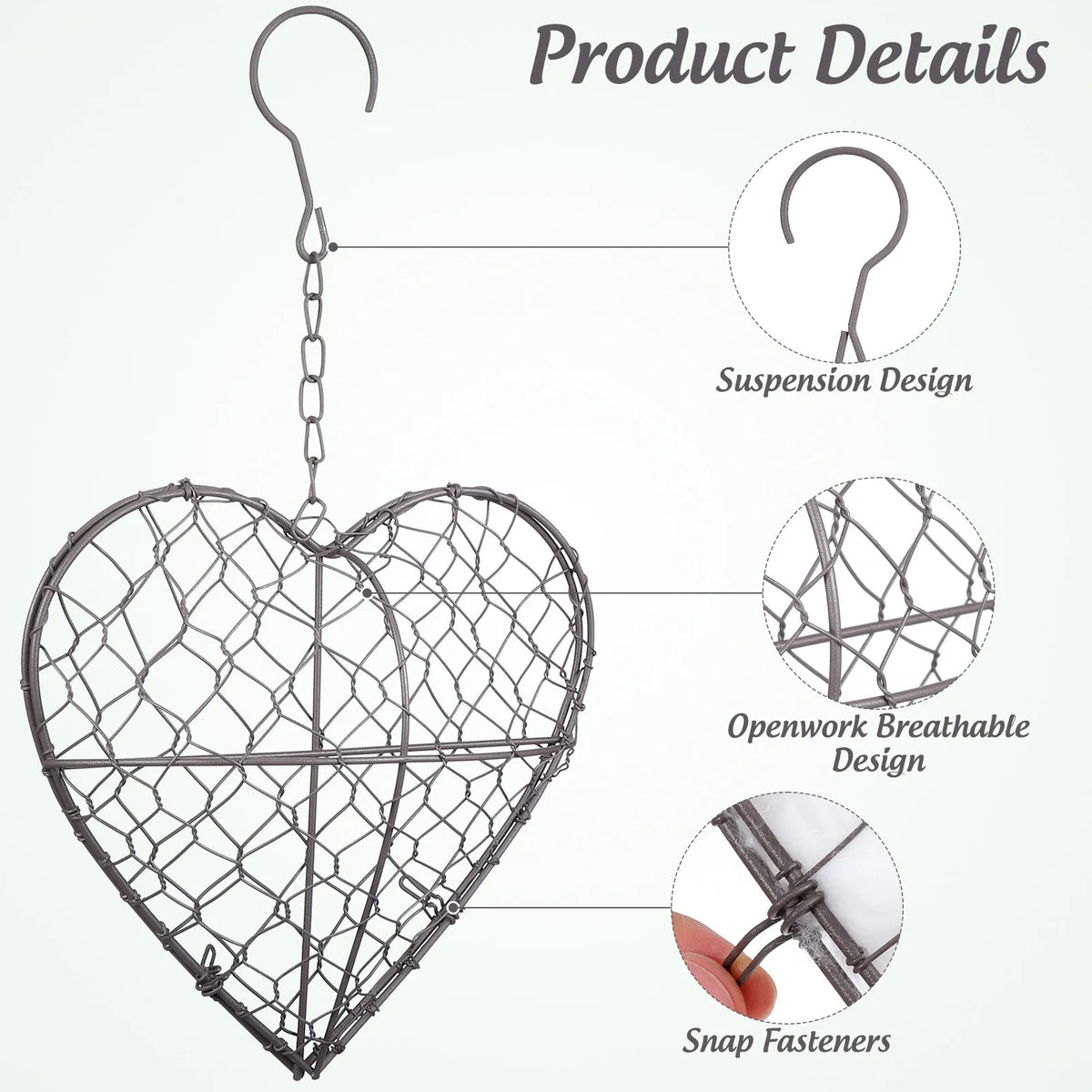 Heart Shaped Iron Wall Hanging Planter Basket | Home & Garden Wall Hanging Planter Richie's