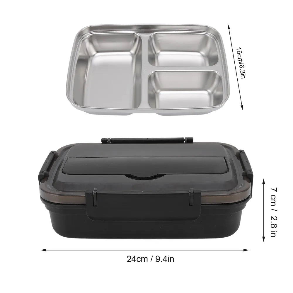 304 Stainless Steel 3-Compartment Lunch Box 1.8L Leakproof Stainless Steel Lunch Box Richie's