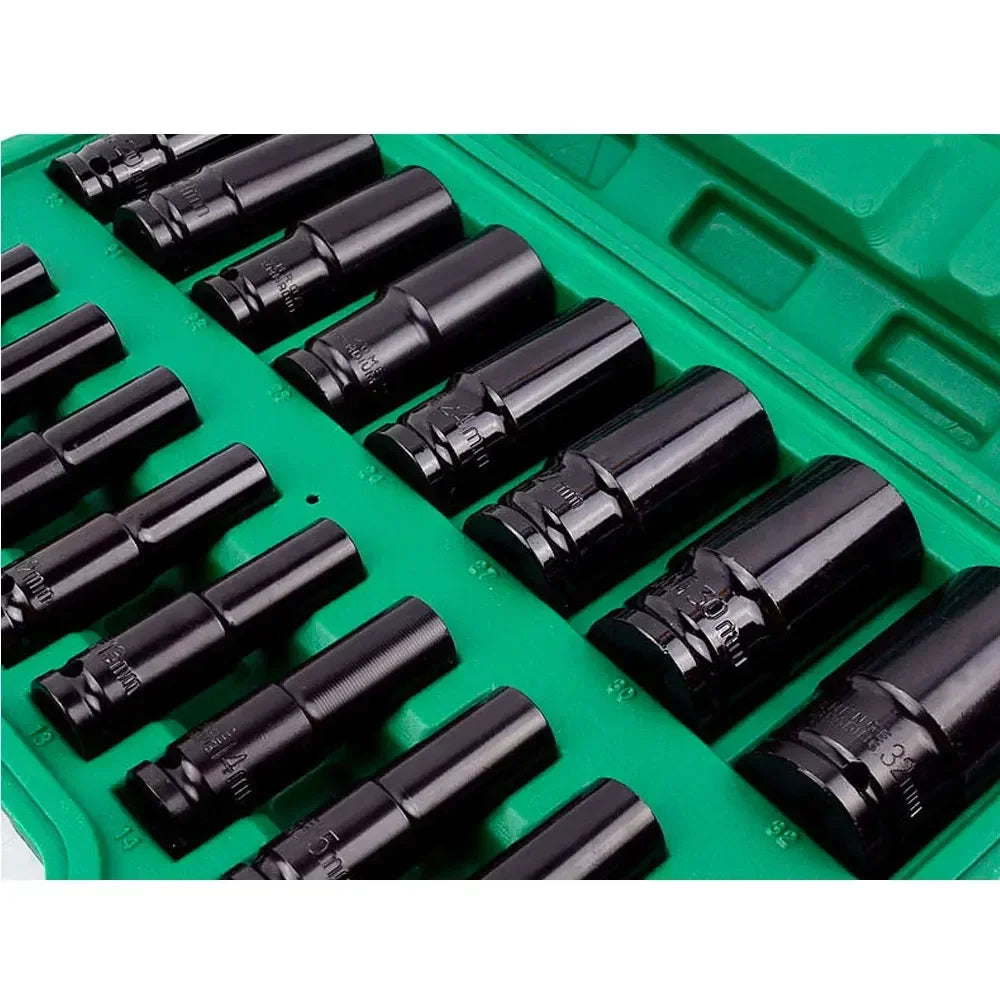 1/2" Drive 10-Pc Metric Deep Impact Socket Set with Case Impact Socket Set Richie's
