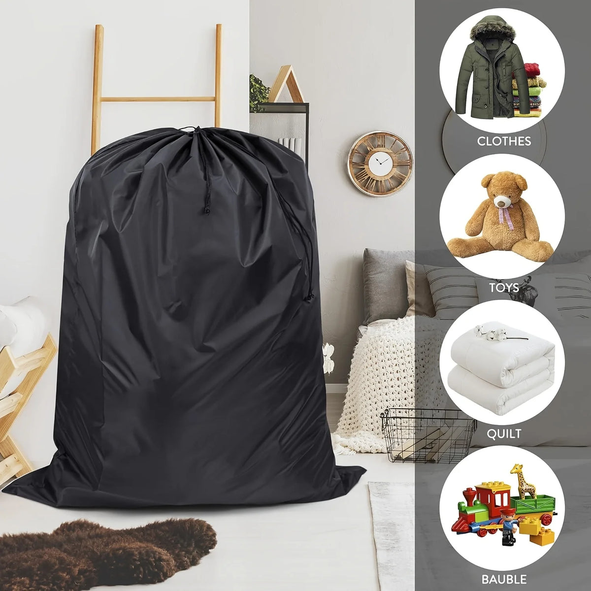 Extra Large 47x37" Drawstring Storage Bags – Heavy Duty Moving Bag Storage Bag Richie's