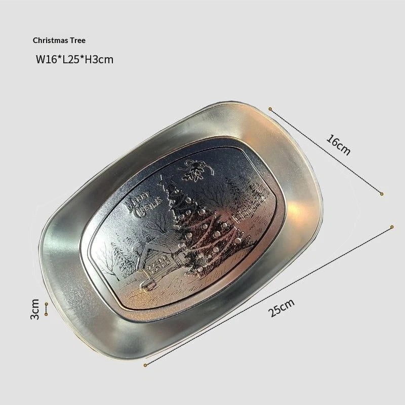 Retro Tinplate Oval Camping Serving Tray – Rust-Proof Outdoor Serving Tray Richie's D