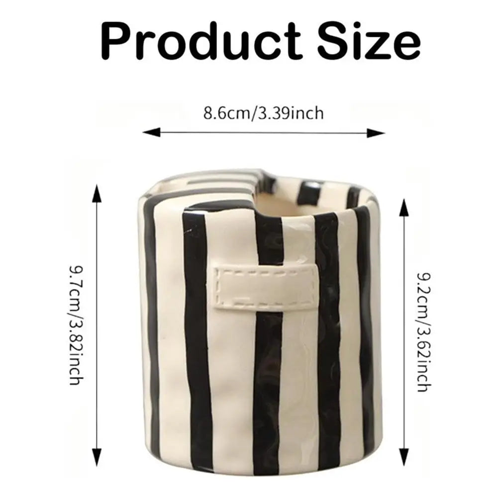 Minimalist Striped Ceramic Coffee Mug & Plate Set 300ml Ceramic Coffee Mug Richie's