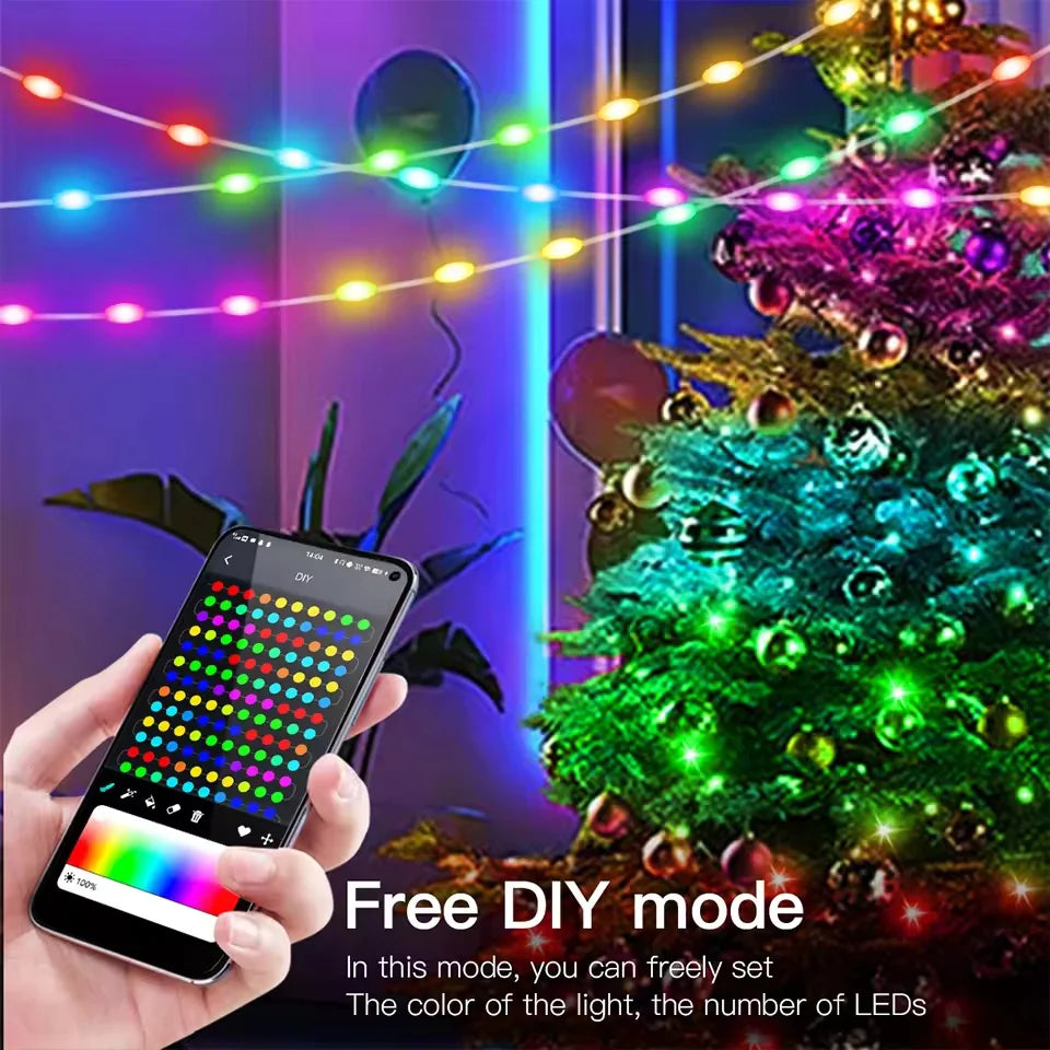 USB Bluetooth RGB LED Fairy String Lights – App Music Sync LED String Lights Richie's
