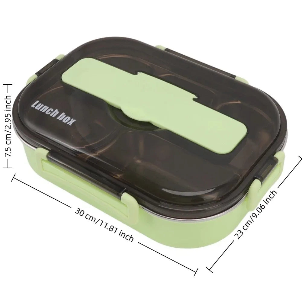 304 Stainless Steel 5-Compartment Lunch Box 2000ml | Travel Stainless Steel Lunch Box Richie's