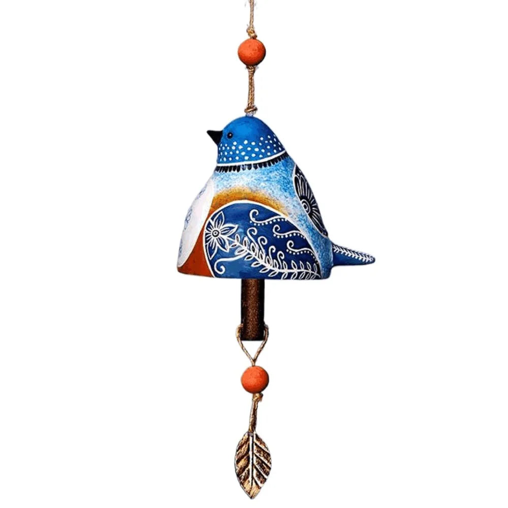 Resin Bird Wind Chime Hand Painted Hanging Garden Ornament Wind Chime Ornament Richie's Blue