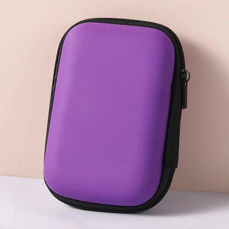 Portable EVA Travel Cable & Earphone Organizer Zipper Case Travel Cable Organizer Richie's Purple