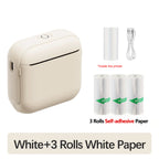 Marklife X6 Mini Bluetooth Thermal Printer – No Ink Label Maker Mini Thermal Printer Richie's White add 3 Rolls