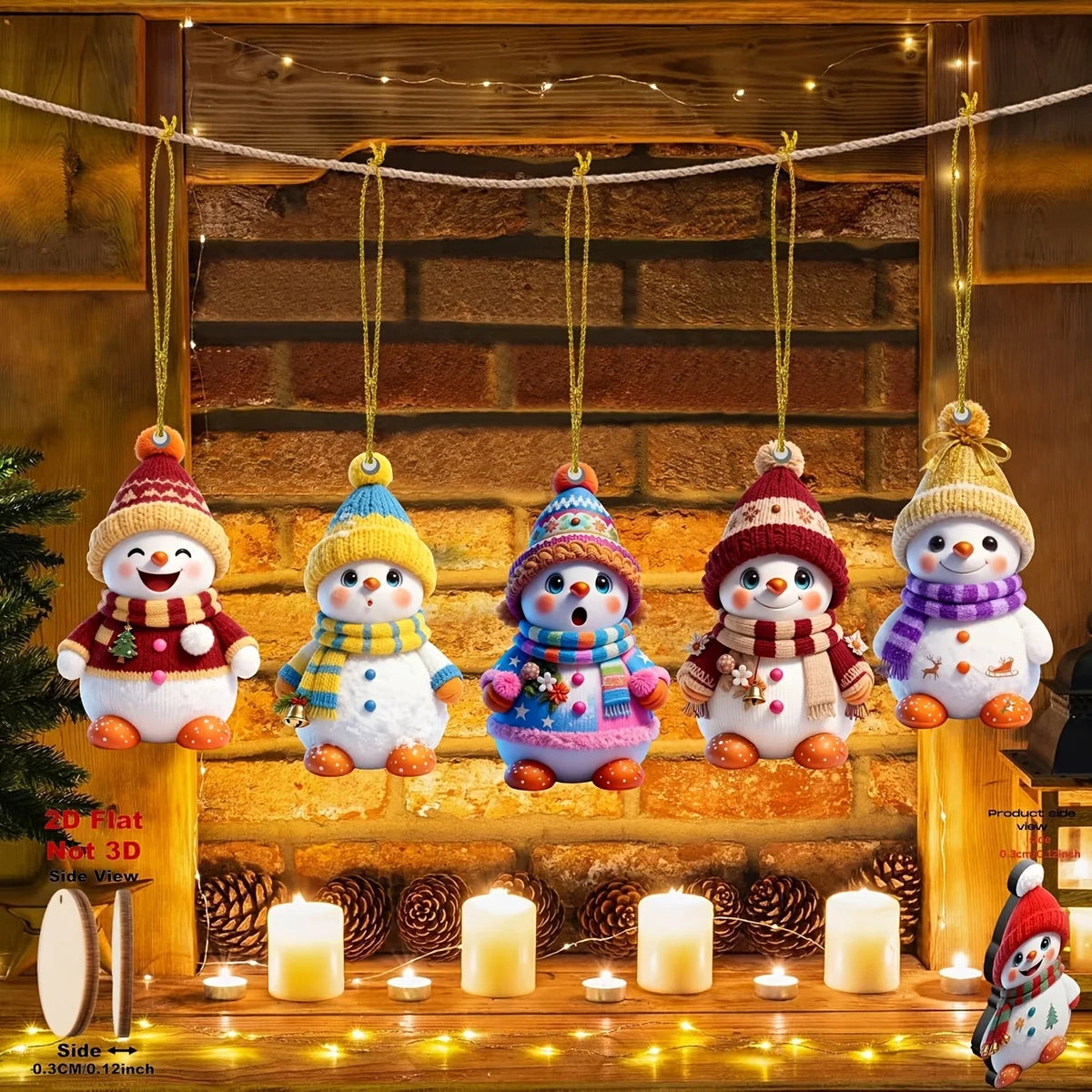 16pcs Wooden Snowman Christmas Tree Ornament Set | Xmas Décor Christmas Ornament Set Richie's